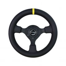 Black Microfiber Leather Yellow Connector 280mm Racing Steering Wheel Universal Modified Sport Steering Wheel
