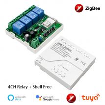 Tuya Zigbee 1 2 4 Gang Interruttore Modulo Relè Dc 12v 24v 110v 220v 230v Contatto a secco 4CH Controller su guida Din Alexa Gateway richiesto