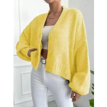 Neue Herbst/Winter Mode Lässig Laterne Hülse V-ausschnitt Stricken Einreiher Einfarbig Lose Fit Oberbekleidung, 5 farben