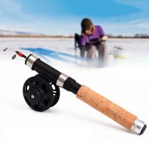 Flysand Ice Fly Angelrute Winter Shrimps Eis Angelrute Stange tragbare Winter Spinning Angel gerät 3 Abschnitte Stange 25-60cm