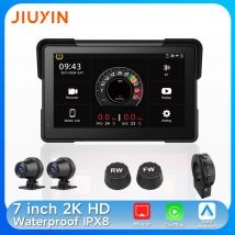7 inch motorcycle multimedia player 2K HD GPS navigation video recorder wireless CarPlay Android Auto IPX8 waterproof screen BT