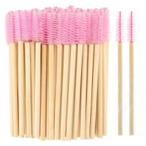 50/100/300pcs Eyebrow Eyelash Brushes Wooden Eyelash Spoolies Mascara Wands Lip Applicator for Eyelash Extension Makeup Tool