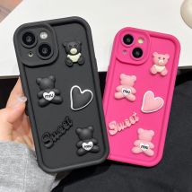 Luxuriöse süße Bären-Telefonhülle für iPhone 16 Pro Max Funda iPhone 11 13 15 14 12 16 Plus 16promax 15promax 14promax Silikonhüllen