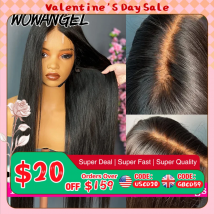 WOWANGEL KIM K 2x6 HD Lace Closure Straight Wigs Deep Parting Glueless Wigs Human Hair Wear and Go Melt Skins Brazilian Hair