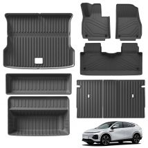 SMABEE für Xpeng G6 2023 2024 Auto-Fußmatten, Cargo-Liner, Kofferraumpolster, TPE, 3D-Fußmatte, linke Ruder, wasserdicht, Schwarz
