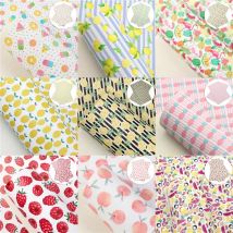 Frucht Zitrone Pfirsich Ananas gedruckt glatte Kunstleder Blätter synthetisches Vinyl DIY Handtasche Schleifen liefert Material,1 yc9859