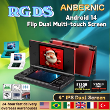 ANBERNIC RG DS Consola de juegos portátil Flip 4 "IPS Pantalla dual multitáctil Android 14 Compatible con RixelHK Wifi Streaming AI RGDS PS2