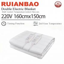 RUIANBAO Coperta Riscaldata Coperta Elettrica Timer Riscaldata Pad Queen 160*150 cm 220 V Doppio Controllo Materasso Termico Letto Riscaldato scaldamani