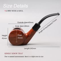 Muxiang hand gefertigte Sandelholz-Tabak pfeife, gebogenes Griff rohr, freie Pfeife, Schüssel Innen durchmesser 18mm, Vatertag geschenk