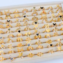 10/20/30/50/Teile/los Mode Charme Schmetterling Edelstahl Männer Frauen Ringe Täglichen Party Schmuck Geschenke Nach dem Zufall Versendet