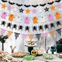 Halloween Party Banner Girlanden Cartoon Geist Fledermaus Spinne hängen Ammer für Halloween Home Decoration liefert Kinder begünstigt Geschenk