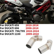 Para Ducati Monster 659 696 695 795 796 1100 2008-2014 tubo de Escape de motocicleta Escape modificado medio conectar tubo de conexión silenciador