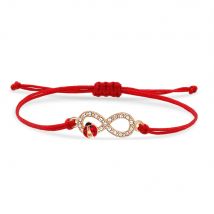 Rotes Emaille süßes Insekt Marienkäfer mit Unendlichkeitsliebe Charm Armband Frauen neue Mode Strass Tier schwarze Schnur Schmuck Geschenk