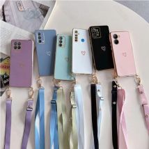 Amore Cuore Crossbody Cordino Cinghia Cassa Del Telefono Per Oppo Realme 8 Pro 5 5i 6i 8i C21 C21Y C11 9 10 C20 C25Y C30 C33 C35 C55 Copertura