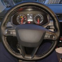 Auto lenkrad abdeckung schwarz Kunstleder für Sitz Leon 5f mk3 2014-2018 ibiza 6j tarraco arona ateca alhambra