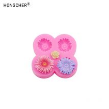 Silikonformen für selbstgemachte Seife, Rose, Chrysantheme, Sonnenblumenformen, Schokolade, Fondant, Kuchen, Dessert, Dekoration