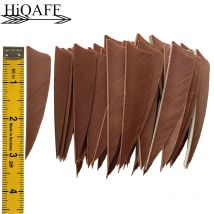 50PCS 3 Zoll natürliche Truthahnfedern Schild geschnitten Bogenschießen Befiederungen Federn Pfeil Befiederung braun 3'' Flügel