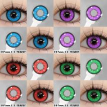 EYESHARE Farbige Kontaktlinsen, 2 Stück, bunte Kontaktlinsen, Anime, Cosplay, Kontaktlinsen, Halloween, Schönheit, Make-up, Farblinse