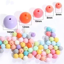 Gemischte DIY Acryl Matte Makronen Lose Spacer Runde Perlen 6/810/12/14mm Für Handgemachte Herstellung Armband Halskette Ohrring Schmuck