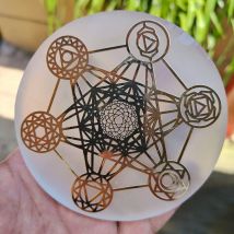 10cm natürliche Kristall Selenit Scheibe Platte weiß Gips 7 Chakra runde Lade platte für die Reinigung Yoga Meditation Fengshui 1 stücke