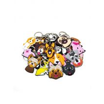 1PCS PVC hot key ring Kawaii animal cartoon keychains Dogs Cats Pigs keyholder for men women bag trinket car keys pendant charms