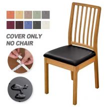 1/2pcs Solid Color Chair Seat Covers Waterproof Dining room Chair Cover Removable Upholstered Chair Seat Slipcover Home Kitchen