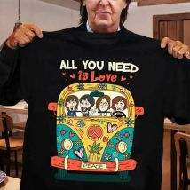 The B-Beatles All You Need Is Love T-Shirt Unisex für Männer FAN Vintage Grafik Baumwolle T-Shirt Streetwear Casual Musik Geschenk Band Merch