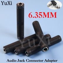 1/2/5Pcs 6,35mm Audio Stereo Jack Stecker Adapter Buchse auf Buchse Mikrofon Audio Kabel Extender konverter für Lautsprecher