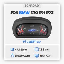 BONROAD Cruscotto Digitale da 12.3 Pollici Per BMW Serie 3 E90 E91 E92 E93 CCC CIC LCD Cruscotto Cluster Lettore Multimediale per Auto