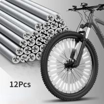 Striscia di avvertimento del tubo 12 pezzi Clip di montaggio riflettente ruota della bicicletta riflettore del raggio striscia lampada in filo d'acciaio luce riflettore bici MTB