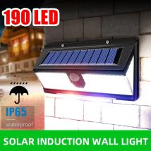 Neue 190-LED-Solarleuchte mit Bewegungsmelder, 4 Beleuchtungsmodi, Solarlampe für den Außenbereich, wasserdicht, für Garten, Straßendekoration, Wandleuchte