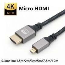 1M/1.5M/2M/3M/5M Nylon Braid HD 4K @ 60HZ compatibile HDMI a MICROHDMI MICRO HDMI Extension maschio-maschio Plug Cable per HDTV PS4