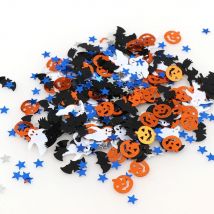 15 g Halloween-Konfetti-Pailletten, Kürbis, Geist, Fledermaus, Hexe, Tischstreuer, Süßes oder Spick-Requisiten, Heim-Halloween-Party-Dekoration