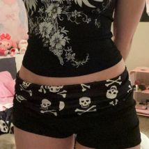 2023 neue Sommer Schädel Druck Shorts Verstärktes Lässige Mode Y2K Sexy Schlank Vielseitig Streetwear Niedrige Taille Amerikanische Frauen Kleidung