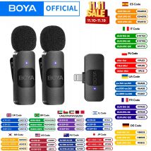 BOYA BY-V Professional Wireless Lavalier Mini Microphone for iPhone iPad Android Live Broadcast Gaming Recording Interview Vlog