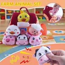 Baby Weiche Plüschtiere Bauernhof Simulierte Nutztiere Haus Set mit Sound Tiere Erkenntnis Hand-Auge-Koordination Trainingsspielzeug