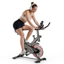 Cyclette per interni Volano da 4 kg Spin Bike silenzioso con trasmissione a cinghia con resistenza regolabile e display LCD per allenamento cardio a casa