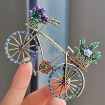Frauen Neuheit Retro Strass Kreative Fahrrad Brosche Mode Pin frauen Kleidung Zubehör Radfahren Corsage