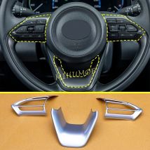 Para Toyota Yaris / Yaris Cross 2020 2021 2022 2023 2024 2025 cubierta Interior cromada mate para interruptor de volante accesorios embellecedores