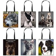 Deutsch Schäfer/Boston Terrier / Bulldog / Husky Hund Kausalen Totes Tasche Frauen Handtasche Damen Schulter Taschen Leinwand Einkaufen tasche