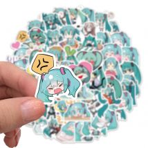 50 sztuk Cartoon Chibi śliczne Miku Graffiti naklejki na bagaż Laptop Ipad deskorolka prezent naklejki na telefon komórkowy