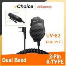 Doppio PTT Ham Radio Altoparlante Microfono UV-82 Walkie Talkie Auricolare UV82L UV-89 UV-82 Plus UV-82TP GT-5TP UV-8D UV 82 UV82 UV-98D