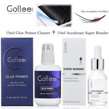 Gollee Primer e Bonder 15ml per Extension Ciglia, Accelera l'Indurimento e la Ritenzione, Pulizia Profonda, Primer per Ciglia