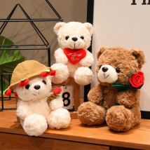 15/25 CENTIMETRI Kawaii Del Fumetto Anime Amore Rosa Cappello Orso Peluche Animale di Peluche Per Bambini Coppia Orso Fatto A Mano Bambola Festival regalo