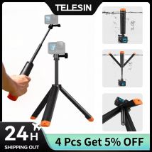 TELESIN Schwimmendes Selfie-Stick-Stativ für GoPro Hero 13 12 11 10 9 8 7 DJI OSMO Action 5 Pro 4 3 Insta360 Wasserdichter Griff