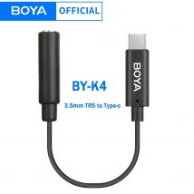 BOYA BY-K4 3,5 mm TRS (Buchse) auf Typ-C (Stecker) Audio-Mikrofon-Adapter-Konverter für iPhone 15–16 Android PC USB-C-Geräte