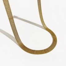 Peri'sBox Gewebte breite Kette, Kreuzstruktur, Titanstahl, Halsband für Damen, Vintage-Halskette, 2020, trendig