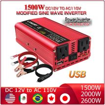 Wechselrichter 12V 110V 60hz 1500W 2000W 2600W tragbarer Haushaltskonverter US-Buchse Kfz-Zubehör