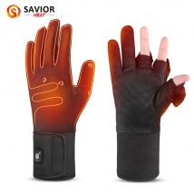 Savior beheizte Angelhandschuhe, wasserdichte Winter-Angelhandschuhe, 2-Finger-Flip, winddicht, für Damen und Herren