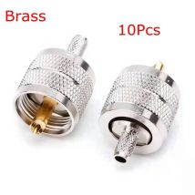10Pcs SL16 UHF PL259 Male Connector RF UHF PL-259 Male Crimp for RG8X LMR240 CNT240 Coaxial Cable Jumper Brass Free Shipping